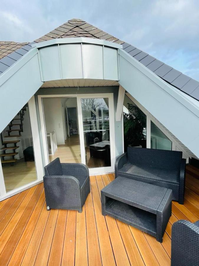 Апартаменты Luxury Rooftop Loft With River View 10Min To City Дюссельдорф Экстерьер фото