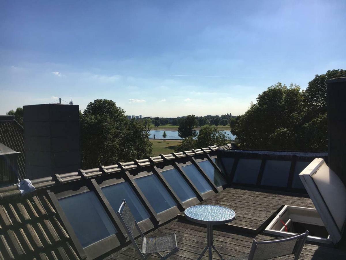 Апартаменты Luxury Rooftop Loft With River View 10Min To City Дюссельдорф Экстерьер фото